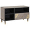 vidaXL TV Cabinet Grey and Gold 80 x 33.5 x 46 cm Solid Mango wood