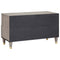 vidaXL TV Cabinet Grey and Gold 80 x 33.5 x 46 cm Solid Mango wood