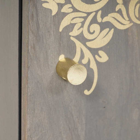 vidaXL Bathroom Wall Cabinet Grey 38 x 33 x 48 cm Solid Mango wood