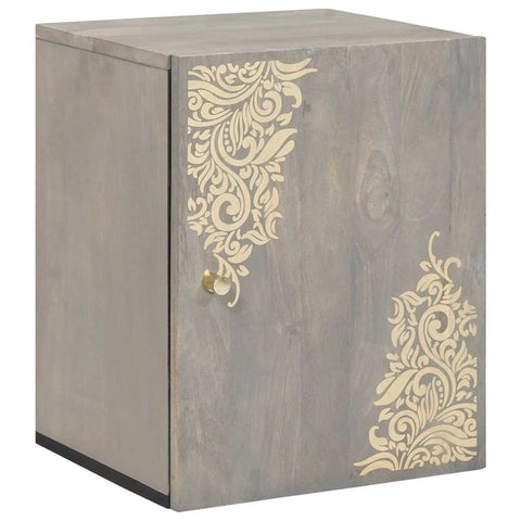 vidaXL Bathroom Wall Cabinet Grey 38 x 33 x 48 cm Solid Mango wood