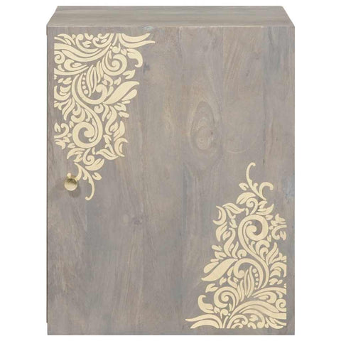 vidaXL Bathroom Wall Cabinet Grey 38 x 33 x 48 cm Solid Mango wood