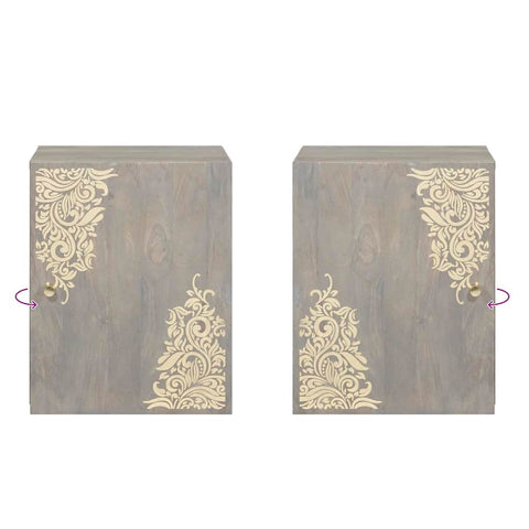 vidaXL Bathroom Wall Cabinet Grey 38 x 33 x 48 cm Solid Mango wood