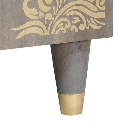 vidaXL Sideboard Grey and Gold 60 x 33 x 75 cm Solid Mango wood