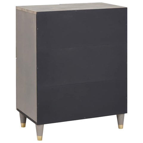 vidaXL Sideboard Grey and Gold 60 x 33 x 75 cm Solid Mango wood