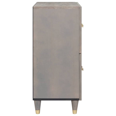vidaXL Sideboard Grey and Gold 60 x 33 x 75 cm Solid Mango wood