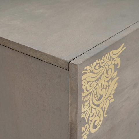 vidaXL Sideboard Grey and Gold 80 x 33.5 x 75 cm Solid Mango wood
