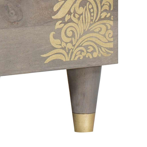 vidaXL Sideboard Grey and Gold 80 x 33.5 x 75 cm Solid Mango wood