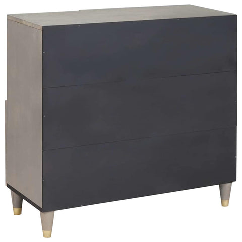 vidaXL Sideboard Grey and Gold 80 x 33.5 x 75 cm Solid Mango wood