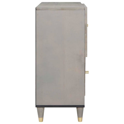 vidaXL Sideboard Grey and Gold 80 x 33.5 x 75 cm Solid Mango wood