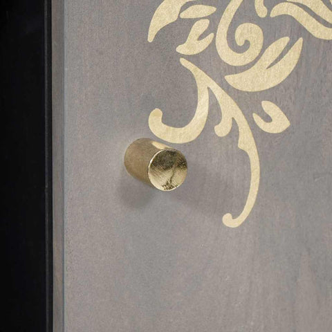 vidaXL Sideboard Grey and Gold 90 x 33.5 x 75 cm Solid Mango wood
