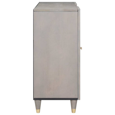 vidaXL Sideboard Grey and Gold 90 x 33.5 x 75 cm Solid Mango wood