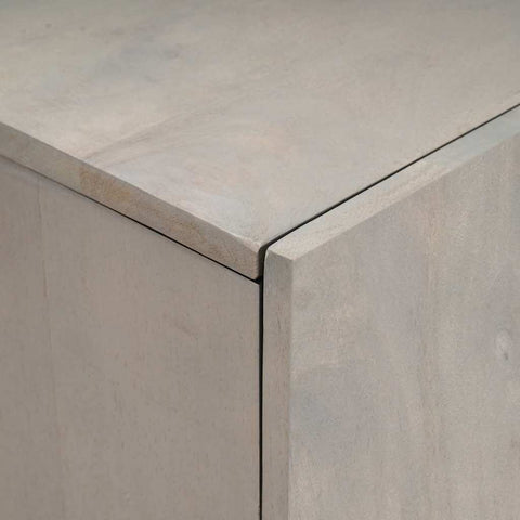vidaXL Highboard Grey and Gold 60 x 33.5 x 100 cm Solid Mango wood