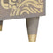 vidaXL Highboard Grey and Gold 60 x 33.5 x 100 cm Solid Mango wood