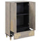 vidaXL Highboard Grey and Gold 60 x 33.5 x 100 cm Solid Mango wood