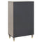 vidaXL Highboard Grey and Gold 60 x 33.5 x 100 cm Solid Mango wood