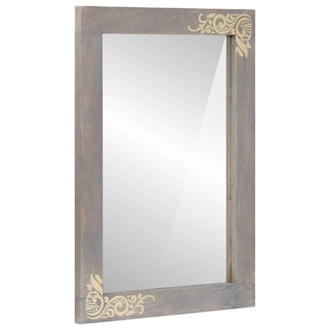 vidaXL Bathroom Mirror with Mirror Grey and Silver 50 x 70 x 3 cm