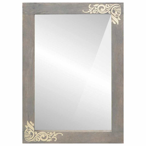 vidaXL Bathroom Mirror with Mirror Grey and Silver 50 x 70 x 3 cm