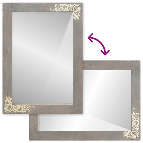 vidaXL Bathroom Mirror with Mirror Grey and Silver 50 x 70 x 3 cm
