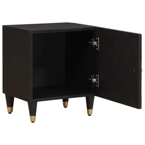 vidaXL Bedside Cabinet Black 40 x 33 x 46 cm Solid Mango Wood