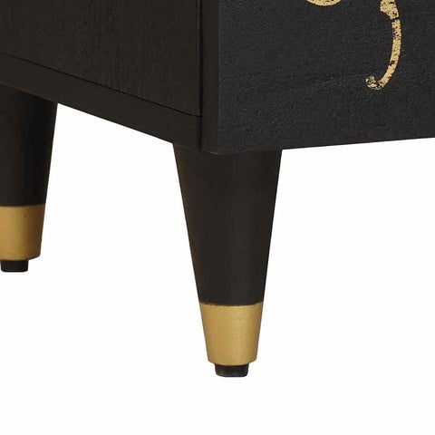 vidaXL Bedside Cabinet 2 pcs Black 40 x 33 x 46 cm Solid Mango Wood