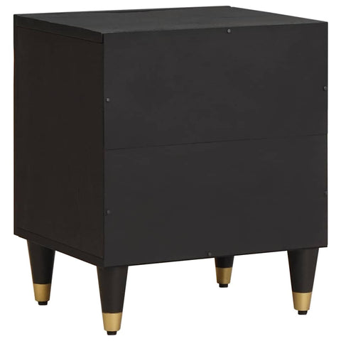 vidaXL Bedside Cabinet 2 pcs Black 40 x 33 x 46 cm Solid Mango Wood