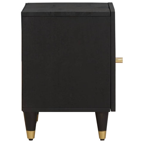vidaXL Bedside Cabinet 2 pcs Black 40 x 33 x 46 cm Solid Mango Wood