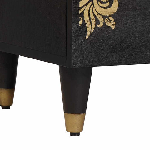 vidaXL Bedside Cabinet 2 pcs Black 40 x 33 x 46 cm Solid Mango Wood