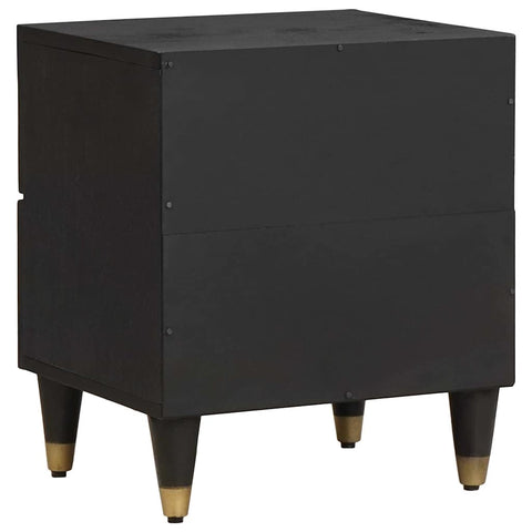 vidaXL Bedside Cabinet 2 pcs Black 40 x 33 x 46 cm Solid Mango Wood