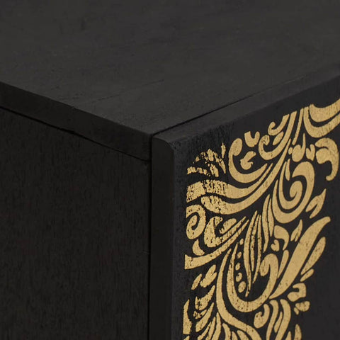 vidaXL TV Cabinet with Shelf Black 105 x 33 x 46 cm Solid Mango Wood