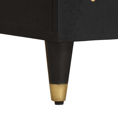 vidaXL TV Cabinet with Shelf Black 105 x 33 x 46 cm Solid Mango Wood