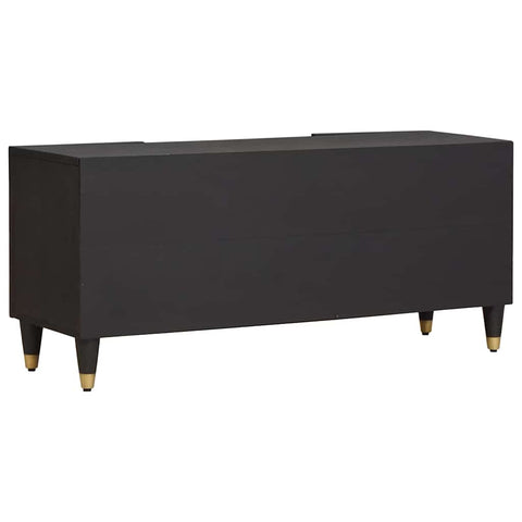 vidaXL TV Cabinet with Shelf Black 105 x 33 x 46 cm Solid Mango Wood