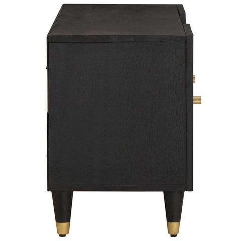 vidaXL TV Cabinet with Shelf Black 105 x 33 x 46 cm Solid Mango Wood