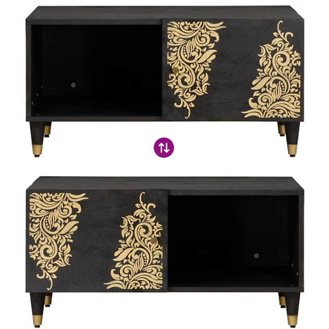 vidaXL Coffee Table Black 80 x 50 x 40 cm Solid Mango Wood