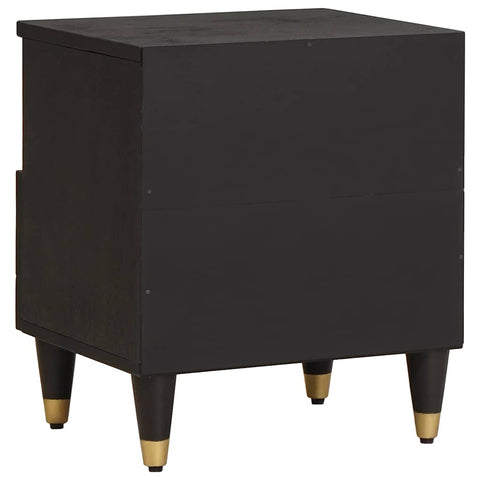 vidaXL Bedside Cabinet Black 40 x 33 x 46 cm Solid Mango Wood