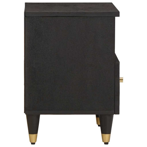 vidaXL Bedside Cabinet Black 40 x 33 x 46 cm Solid Mango Wood