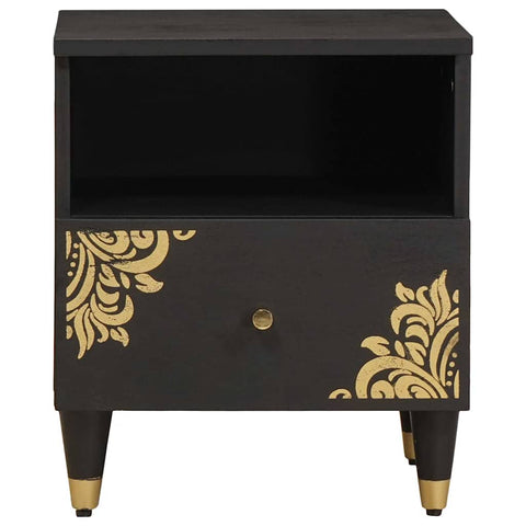 vidaXL Bedside Cabinet 2 pcs Black 40 x 33 x 46 cm Solid Mango Wood