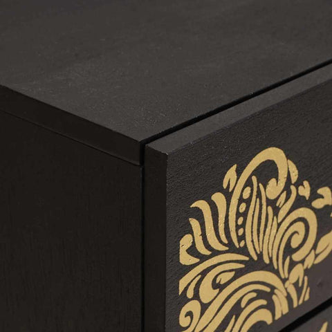 vidaXL Bedside Cabinet Black 50 x 33 x 60 cm Solid Mango Wood