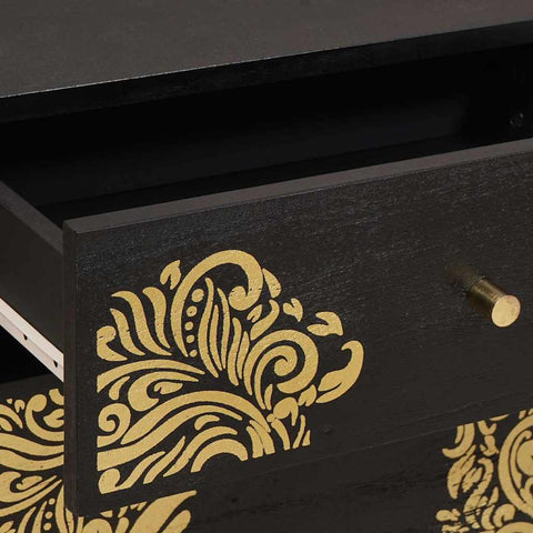 vidaXL Bedside Cabinet Black 50 x 33 x 60 cm Solid Mango Wood