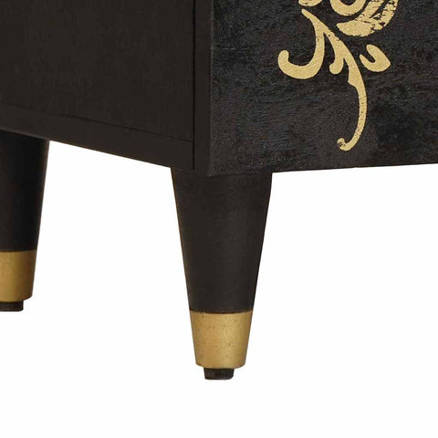 vidaXL Bedside Cabinet Black 50 x 33 x 60 cm Solid Mango Wood