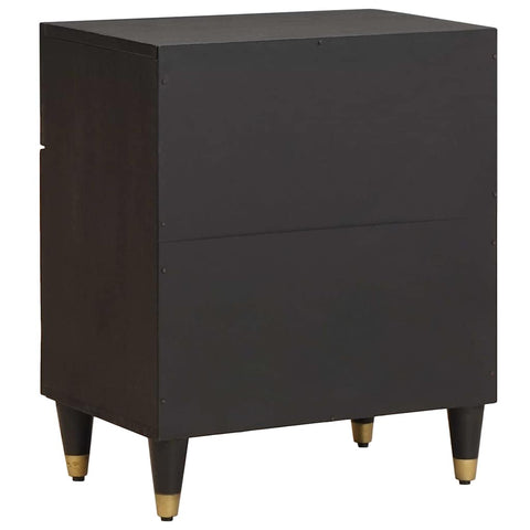 vidaXL Bedside Cabinet Black 50 x 33 x 60 cm Solid Mango Wood