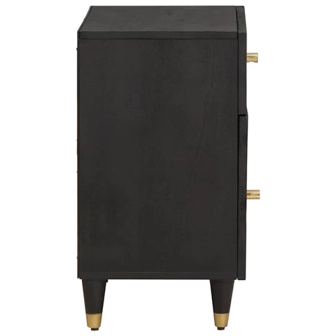 vidaXL Bedside Cabinet Black 50 x 33 x 60 cm Solid Mango Wood