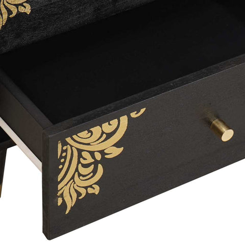 vidaXL Bedside Cabinet Black 50 x 33 x 62 cm Solid Mango Wood