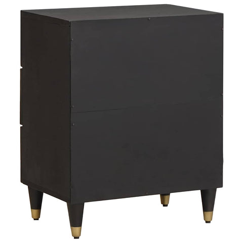 vidaXL Bedside Cabinet Black 50 x 33 x 62 cm Solid Mango Wood