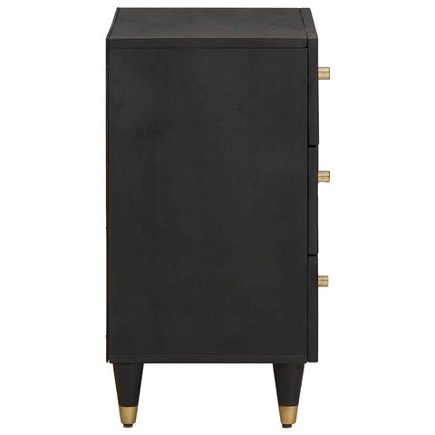 vidaXL Bedside Cabinet Black 50 x 33 x 62 cm Solid Mango Wood