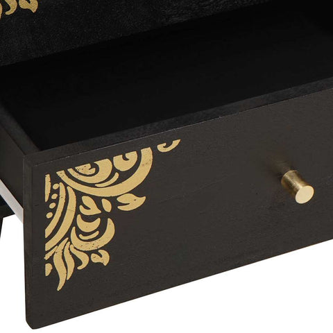 vidaXL Bedside Cabinet Black 50 x 33 x 62 cm Solid Mango Wood