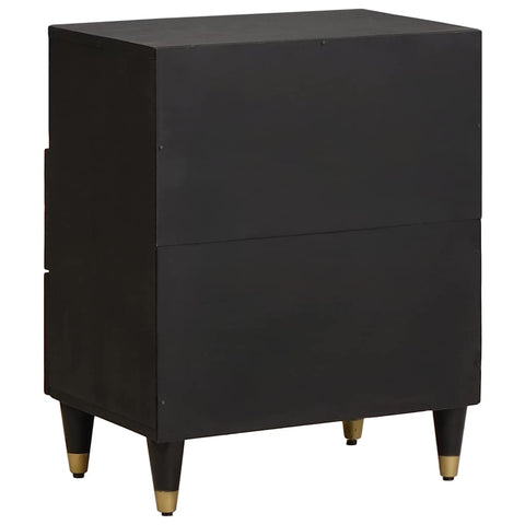 vidaXL Bedside Cabinet Black 50 x 33 x 62 cm Solid Mango Wood