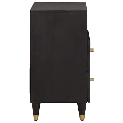 vidaXL Bedside Cabinet Black 50 x 33 x 62 cm Solid Mango Wood