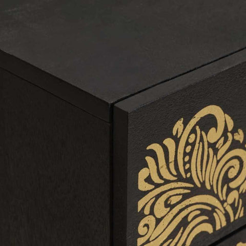 vidaXL Bedside Cabinet Black 50 x 33 x 60 cm Solid Mango Wood