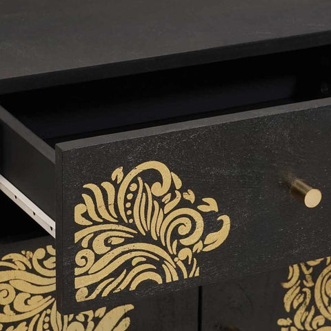 vidaXL Bedside Cabinet Black 50 x 33 x 60 cm Solid Mango Wood