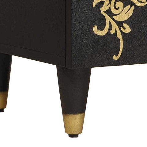 vidaXL Bedside Cabinet Black 50 x 33 x 60 cm Solid Mango Wood